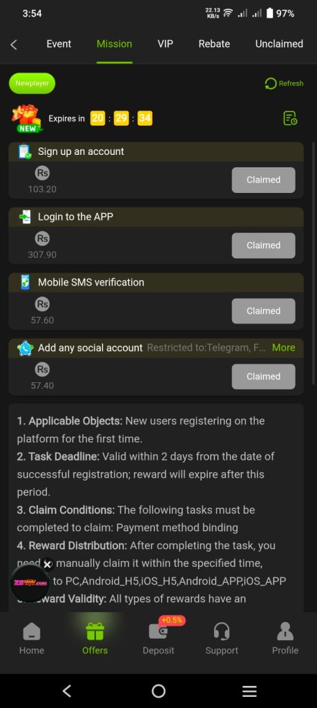 ZS999 Gaming App free download and win Bonuses Upto 5000! 3 ZS777 APK Game online earning