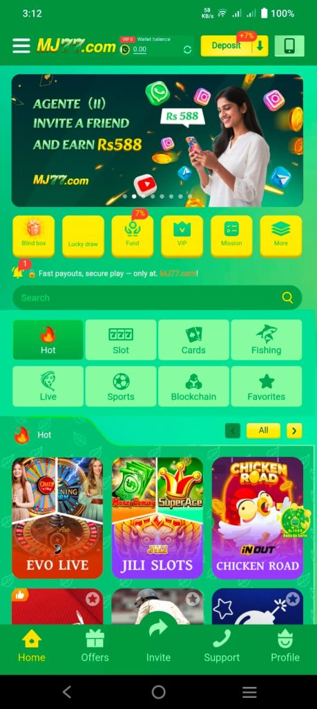 MJ77, gaming and online earning app